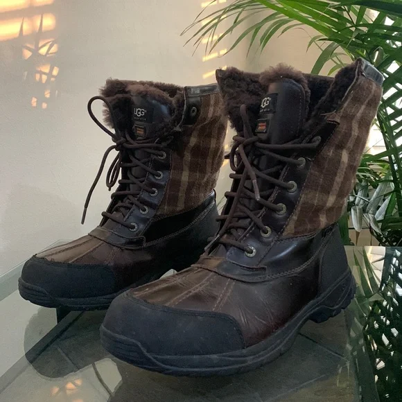 UGG ‘Butte’ Tartan Heavy-Duty WATERPROOF EVENT Plaid and Leather Boots UGG Butte Tartan Plaid Boots - Men main image 2